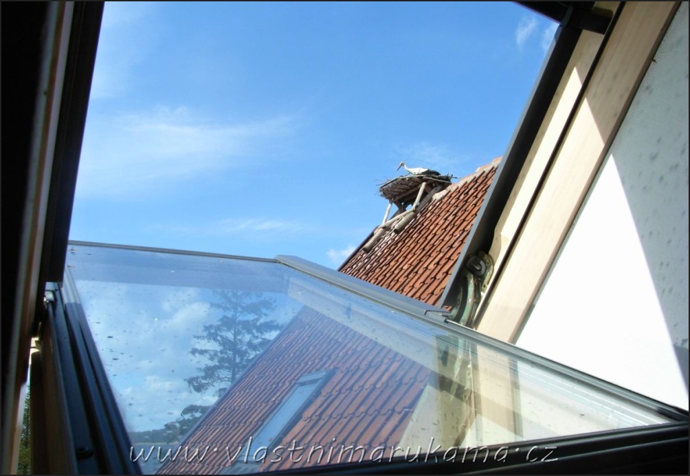 Vyklopení okna v podkroví s výhledem na čpí hnízdo